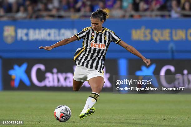 Federica Cafferata of Juventus during the Women's Gamper Trophy match between Barcelona and Juventus at Estadi Johan Cruyff on August 24, 2023 in...