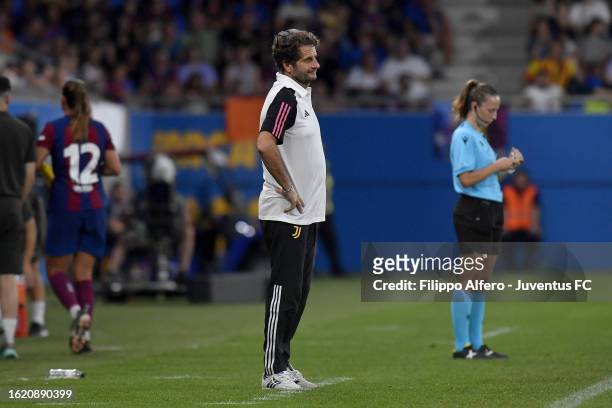 Juventus Women head coach Joe Montemurro during the Women's Gamper Trophy match between Barcelona and Juventus at Estadi Johan Cruyff on August 24,...