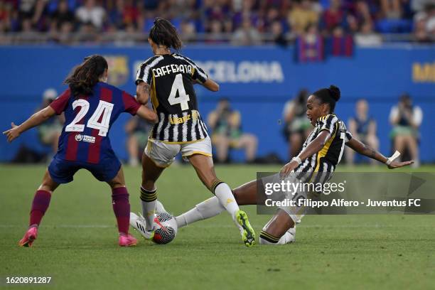 Lindsey Thomas of Juventus during the Women's Gamper Trophy match between Barcelona and Juventus at Estadi Johan Cruyff on August 24, 2023 in...