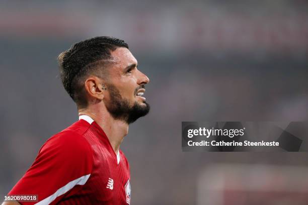 Remy Cabella of Lille OSC looks on during the Europa Conference League play-off match between Lille and HNK Rijeka at Stade Pierre Mauroy on August...