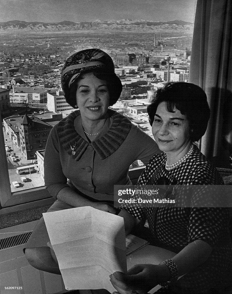 FEB 1 1962, FEB 2 1962; Wife Of Famous Singer Visits Denver; Mrs. Jan Peerce, right, discusses Israe