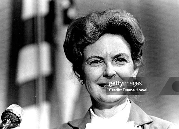 Phyllis Schlafly at the State house pressroom;