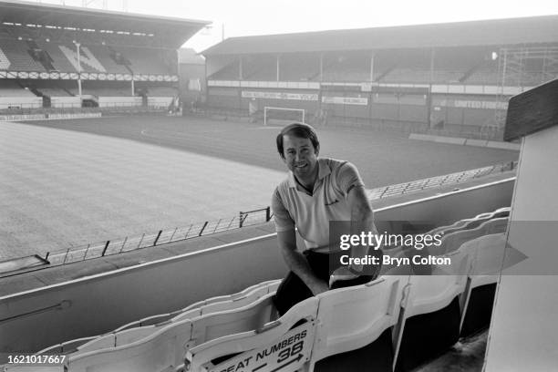 Everton manager Howard Kendall in the stands at Goodison Park in Liverpool, Lancashire, UK, on Thursday, November 15, 1984.