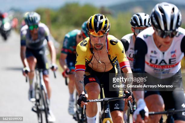 Primoz Roglic of Slovenia and Team Jumbo-Visma competes in the breakaway during the 45th Vuelta a Burgos 2023, Stage 3 a 183km stage from Sargentes...