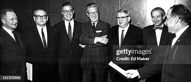 Officials Discuss School For Judges At Institute On Criminal Law And Insanity; From left are Dr. Donald Hayes Russell, director of the courts clinic...