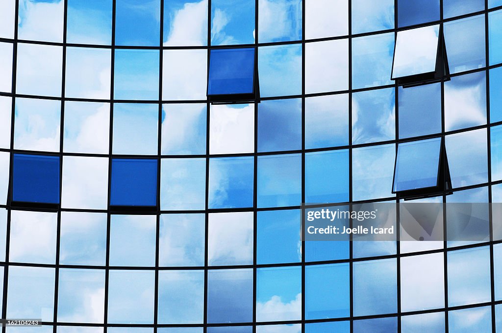 Blue glass building