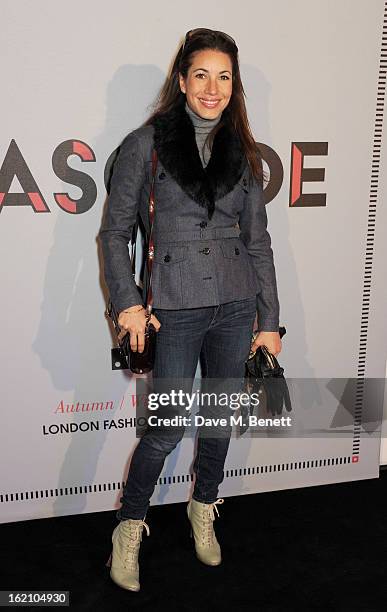 Lauren Kemp attends the Anya Hindmarch Autumn/Winter 2013 presentation during London Fashion Week at P3 on February 19, 2013 in London, England.