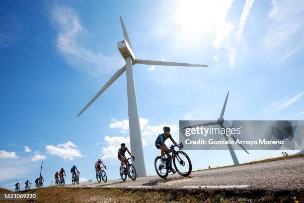 Matteo Fabbro of Italy and Team BORA - hansgrohe competes climbing to the Picón Blanco during the 45th Vuelta a Burgos 2023, Stage 3 a 183km stage...