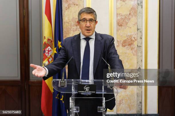 The PSOE spokesman in Congress, Patxi Lopez, during the Constitutive Session of the XV Legislature in the Congress of Deputies, on 17 August, 2023 in...