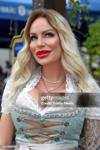 Gina-Lisa Lohfink during the Angermaier Trachtennacht at Hofbräu Wirtshaus Berlin on August 24, 2023 in Berlin, Germany.