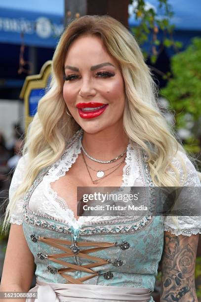 Gina-Lisa Lohfink during the Angermaier Trachtennacht at Hofbräu Wirtshaus Berlin on August 24, 2023 in Berlin, Germany.