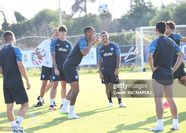 Bernardo Natan of Napoli during a training session on August 17, 2023 in Naples, Italy.