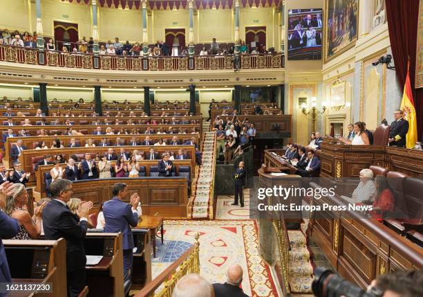 Constitutive Session of the XV Legislature in the Congress of Deputies, on 17 August, 2023 in Madrid, Spain. The deputies of the formation have...