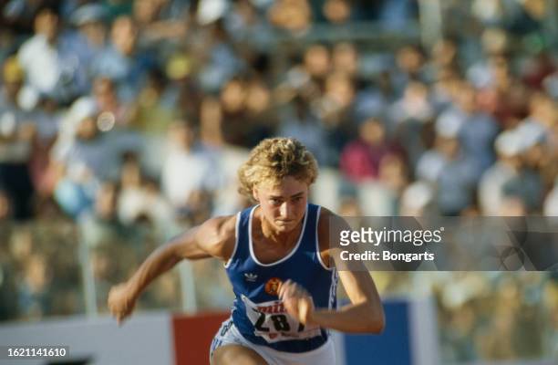 German athlete Heike Drechsler during the 1987 IAAF World Championships, held in the Stadio Olimpico in Rome, Italy, September 1987. Drechsler...