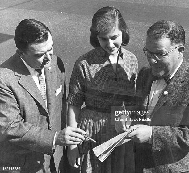 Aides Plan Kennedy Visit to Denver; Ira Rothgerber , chairman of the Colorado Citizens for Kennedy group, and Ann Smith, an aide, map a caravan route...
