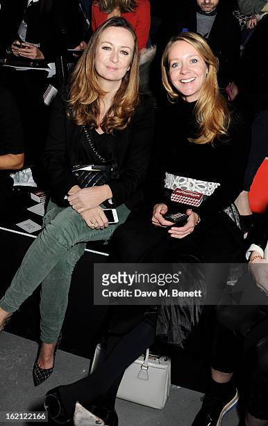 Lucy Yeomans and Kate Reardon attend the Anya Hindmarch Autumn/Winter 2013 presentation during London Fashion Week at P3 on February 19, 2013 in...