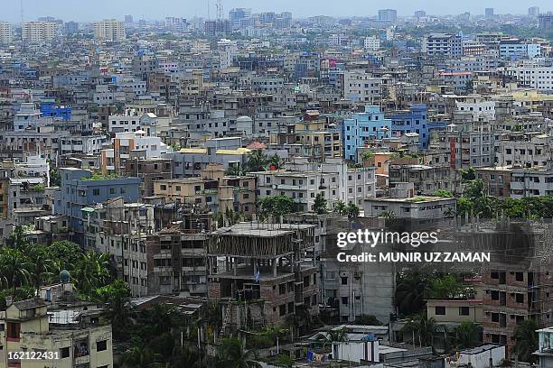 General view of the Bangladeshi capital city Dhaka on September 20, 2010. The South Asian nation sits on active tectonic plates and is frequently...