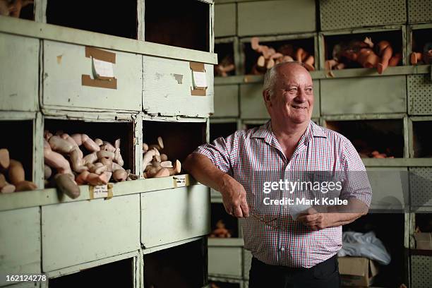 Geoff Chapman poses at Sydney's Original Doll Hospital in Bexley on February 19, 2013 in Sydney, Australia. Established in 1913 by Harold Chapman Jnr...