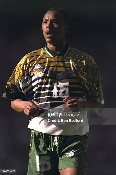 Doctor Khumalo of South Africa in action during the International Friendly against England at Old Trafford, in Manchester, England. England won 2-1....