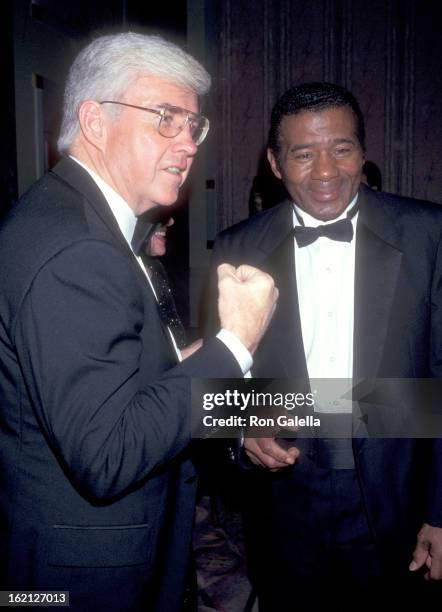 Politician Jack Kemp and athlete Floyd Patterson attend the Congress of Racial Equality 13th Annual Martin Luther King Ambassadorial Reception and...