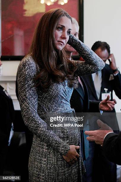 Catherine, Duchess of Cambridge visits Hope House residential centre, run by Action on Addiction for recovering addicts on February 19, 2013 in...