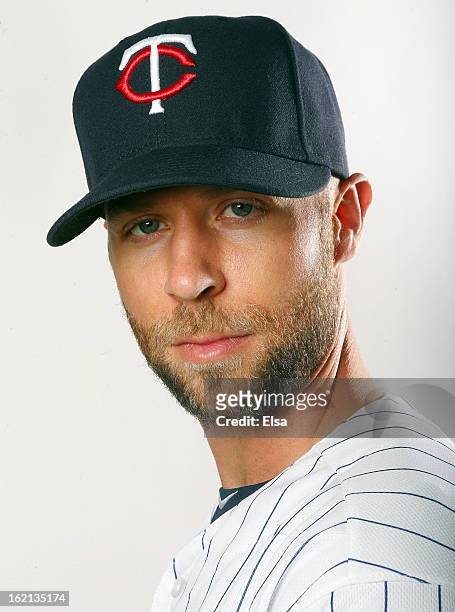 Rich Harden of the Minnesota Twins poses for a portrait on February 19, 2013 at Hammond Stadium in Fort Myers, Florida.