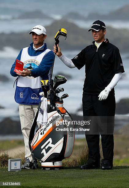 Sean O'Hair pulls a club during the second round of the AT&T Pebble Beach National Pro-Am at the Monterey Peninsula Country Club on February 8, 2013...