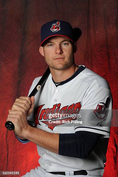 Lou Marson of the Cleveland Indians poses during MLB photo day at the Goodyear Ballpark on February 19, 2013 in Goodyear, Arizona.