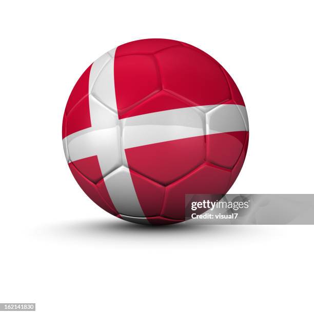 bola de futebol dinamarquês - flag denmark - fotografias e filmes do acervo