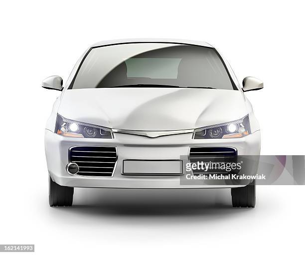 modern compact car in studio. - front view stock pictures, royalty-free photos & images