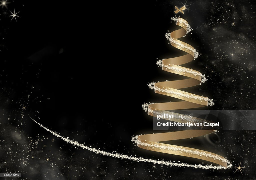 Abstract Golden Christmas Tree -