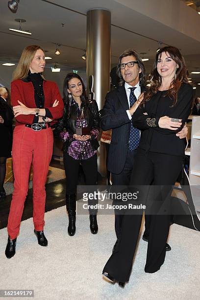 Laura Teso, Alessandra Moschillo, Roberto Alessi and Alba Parietti attend 50th Anniversary 'Minigonna' Celebration during MFW F/W 2013 on February...