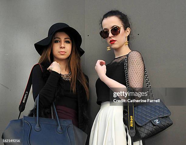 Bianca Bass and Arabella Golby Bianca Bass, a lifestyle writer and blogger wearing a Zara top and pencil slim skirt with vintage shoes and Celine bag...