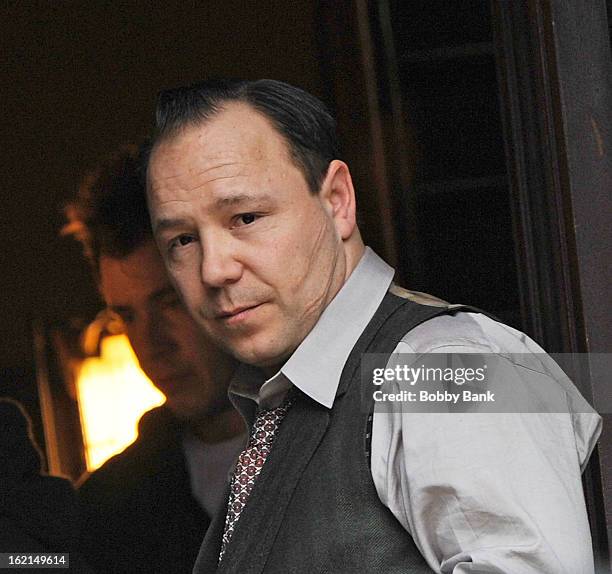 Stephen Graham as "Al Capone" on location for "Boardwalk Empire" on February 19, 2013 in the Brooklyn borough of New York City.