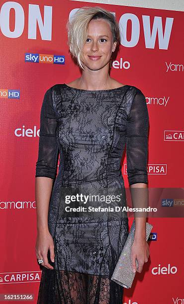 Federica Pellegrini attends Yamamay Fashion Show cocktail party during Milan Fashion Week Fall/Winter 2013/14 at the Alcatraz on February 19, 2013 in...