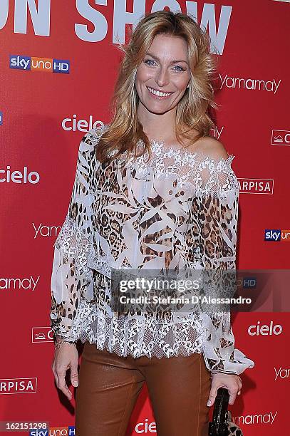 Federica Fontana attends Yamamay Fashion Show cocktail party during Milan Fashion Week Fall/Winter 2013/14 at the Alcatraz on February 19, 2013 in...