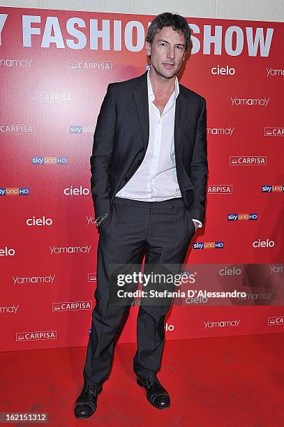 Roberto Farnesi attends Yamamay Fashion Show cocktail party during Milan Fashion Week Fall/Winter 2013/14 at the Alcatraz on February 19, 2013 in...