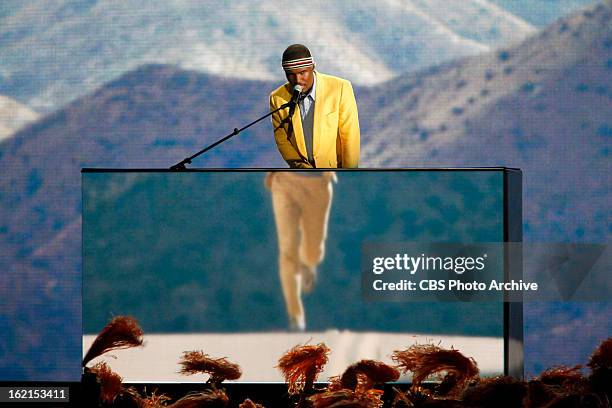 Frank Ocean performs at THE 55TH ANNUAL GRAMMY AWARDS. The music industry's premier event will take place Sunday, Feb. 10 , at STAPLES Center in Los...