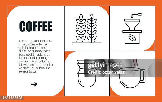 Coffee Line Icon Set and Banner Design. The design is editable and the color can be changed. Vector set of creativity icons: Coffee Tree , Coffee Bean , Latte , Moka Pot , Coffeemaker , French Press Coffee Line Icon Set and Banner Design. The design is editable and the color can be changed. Vector set of creativity icons: Coffee Tree , Coffee Bean , Latte , Moka Pot , Coffeemaker , French Press