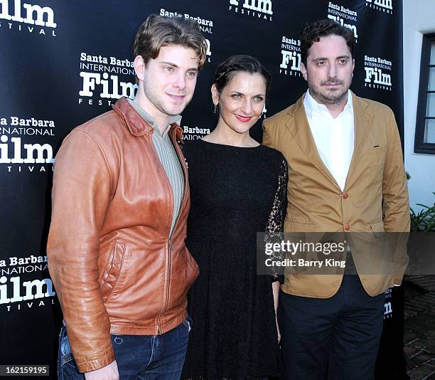 Producer Dan Dreyfuss, actress Antonia Zegers and director Pablo Larrain attend the 28th Santa Barbara International Film Festival 'No' Premiere at...