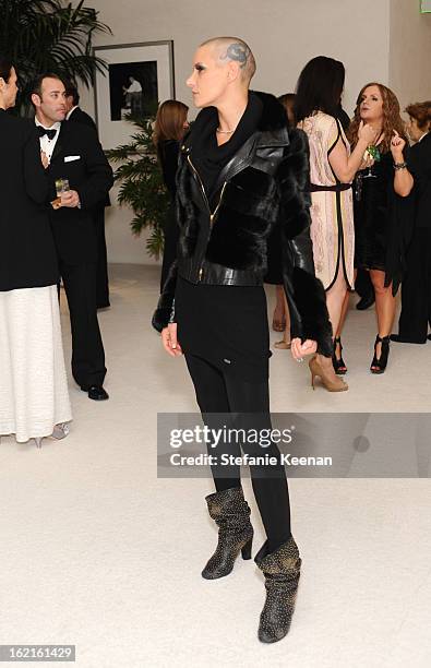 Model Eve Salvail attends the 15th Annual Costume Designers Guild Awards with presenting sponsor Lacoste at The Beverly Hilton Hotel on February 19,...