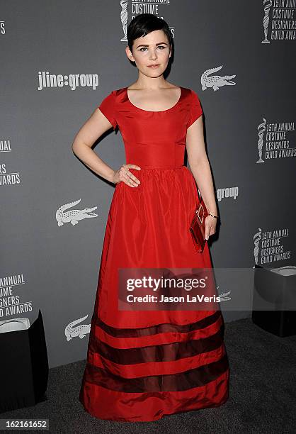 Actress Ginnifer Goodwin attends the 15th annual Costume Designers Guild Awards at The Beverly Hilton Hotel on February 19, 2013 in Beverly Hills,...