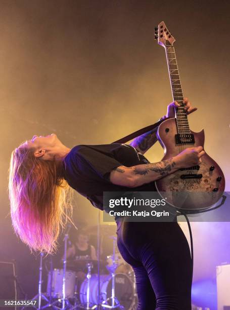 Serena Cherry of Svalbard performs at ArcTanGent Festival 2023 at Fernhill Farm on August 17, 2023 in Bristol, England.