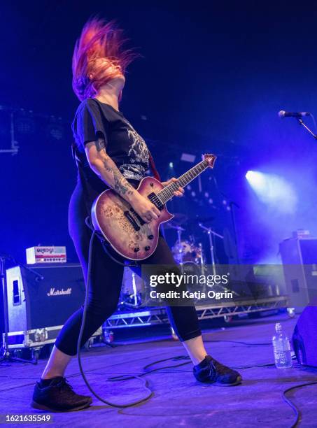 Serena Cherry of Svalbard performs at ArcTanGent Festival 2023 at Fernhill Farm on August 17, 2023 in Bristol, England.