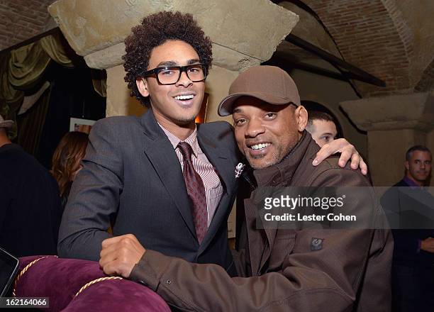 Trey Smith aka DJ AcE and actor Will Smith attend Vanity Fair and LOréal Paris-hosted D.J. Night with Freida Pinto in support of 10 x 10 and "Girl...