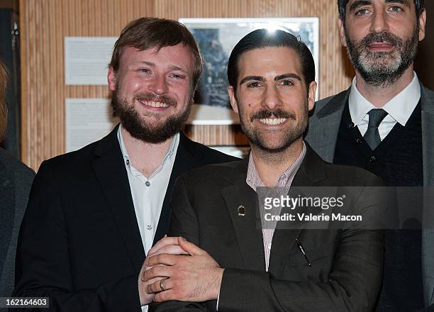 Tom Van Avermaet and Jason Schwartzman attend The Academy Of Motion Picture Arts And Sciences Presents Oscar Celebrates: Shorts at AMPAS Samuel...