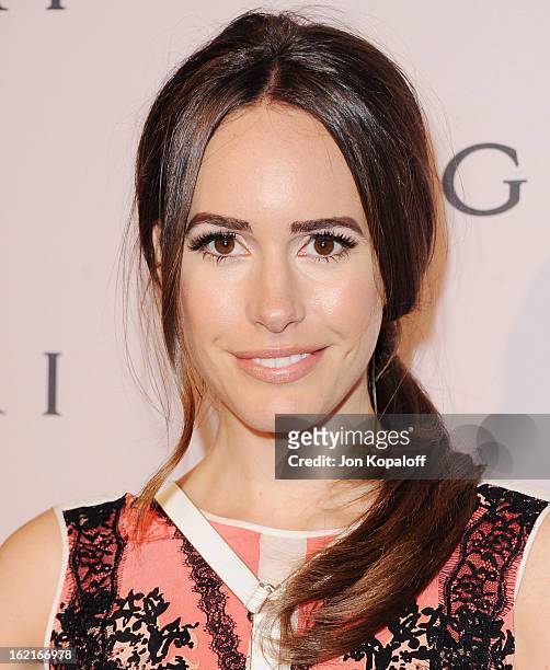 Louise Roe arrives at the Elizabeth Taylor Bulgari Event At The New Bulgari Beverly Hills Boutique on February 19, 2013 in Beverly Hills, California.