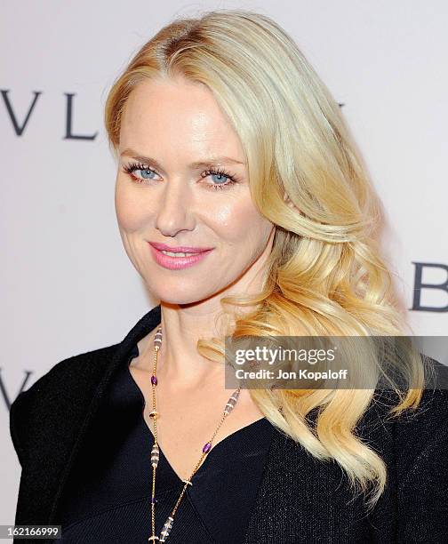 Actress Naomi Watts arrives at the Elizabeth Taylor Bulgari Event At The New Bulgari Beverly Hills Boutique on February 19, 2013 in Beverly Hills,...