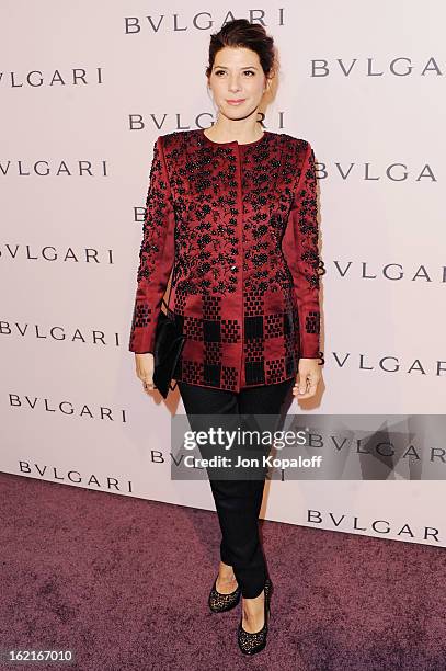 Actress Marisa Tomei arrives at the Elizabeth Taylor Bulgari Event At The New Bulgari Beverly Hills Boutique on February 19, 2013 in Beverly Hills,...