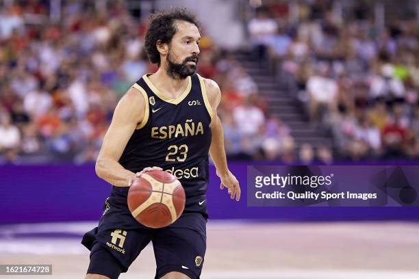 Sergio Llul of the Spain Men's National Basketball Team ad during the Ciudad de Granada Trophy match between Spain and Canada at Palacio Municipal de...